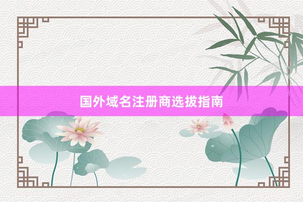 国外域名注册商选拔指南