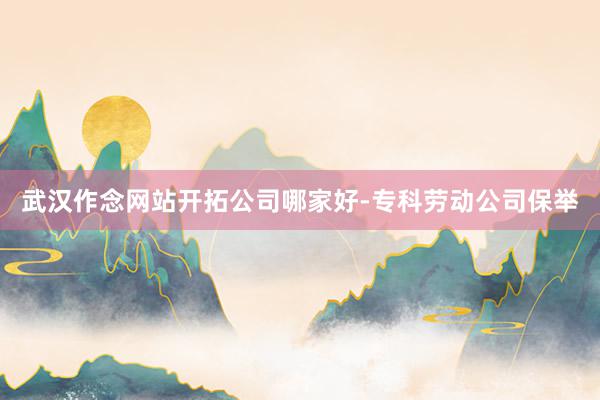 武汉作念网站开拓公司哪家好-专科劳动公司保举