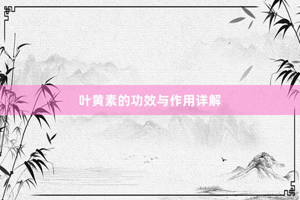 叶黄素的功效与作用详解